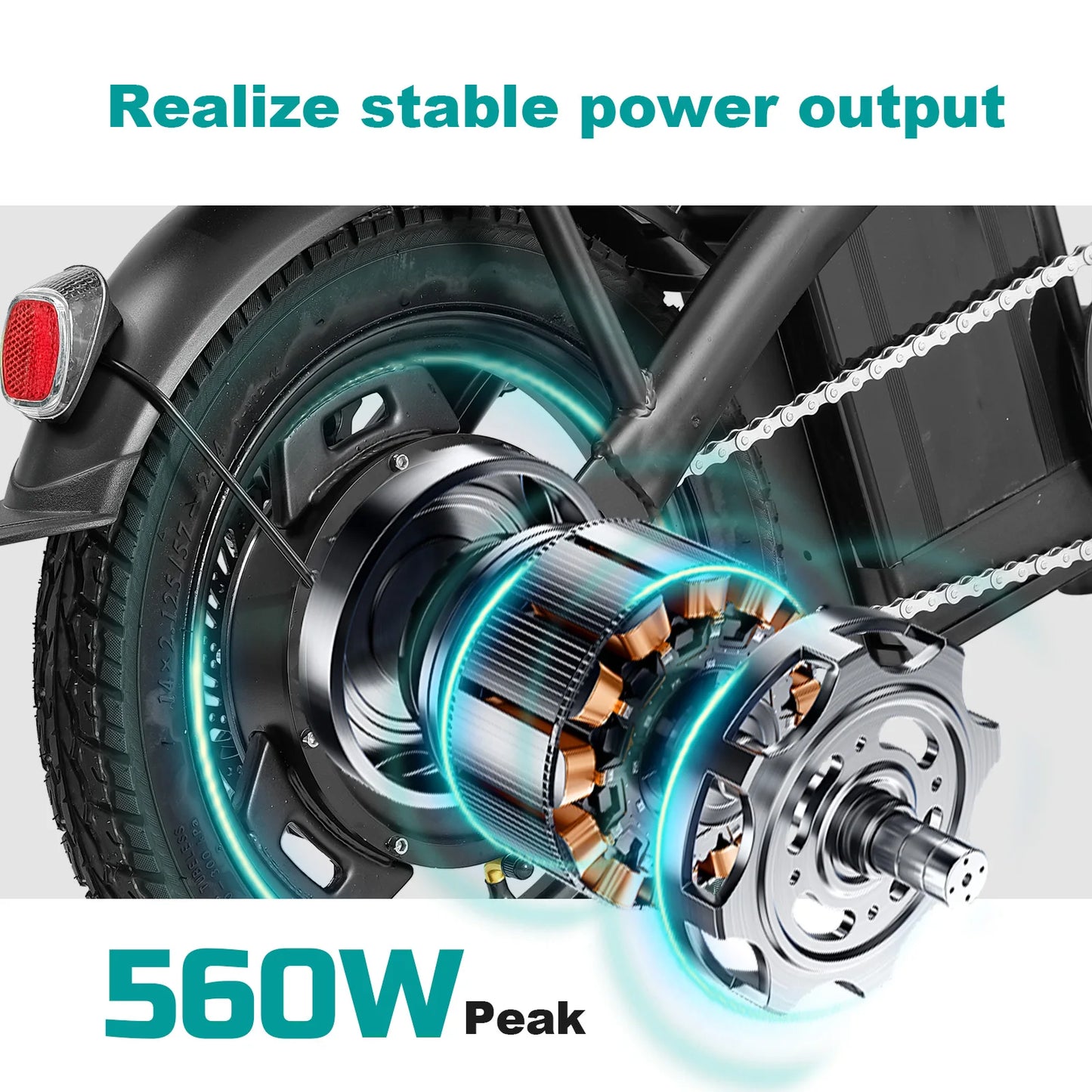 Terrosor Folding Electric Bike 560W 48V 32 Miles Range
