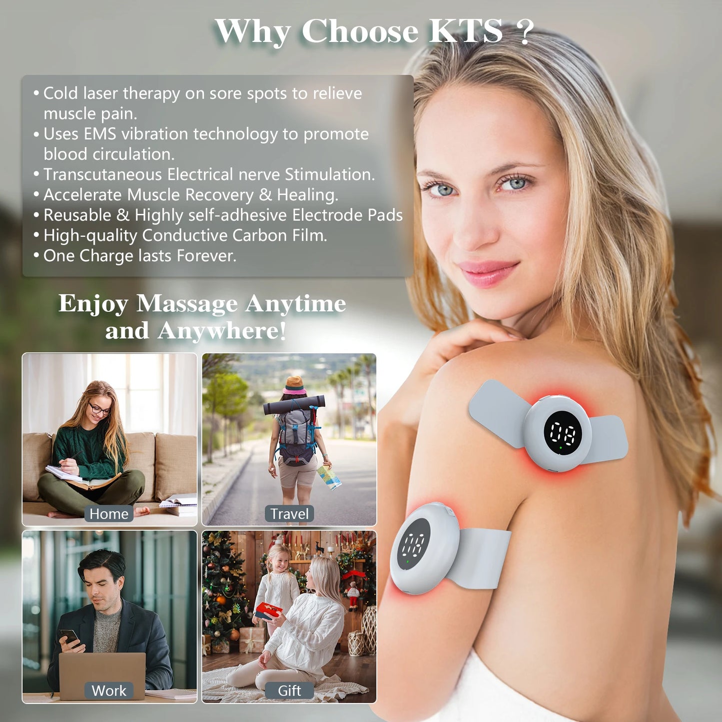 KTSDropshipping Tens Muscle Stimulator With Near Infrared Therapy