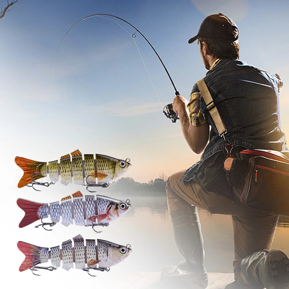 Alloet Robotic Fishing Lure With Treble Hooks Lifelike Slow Sinking