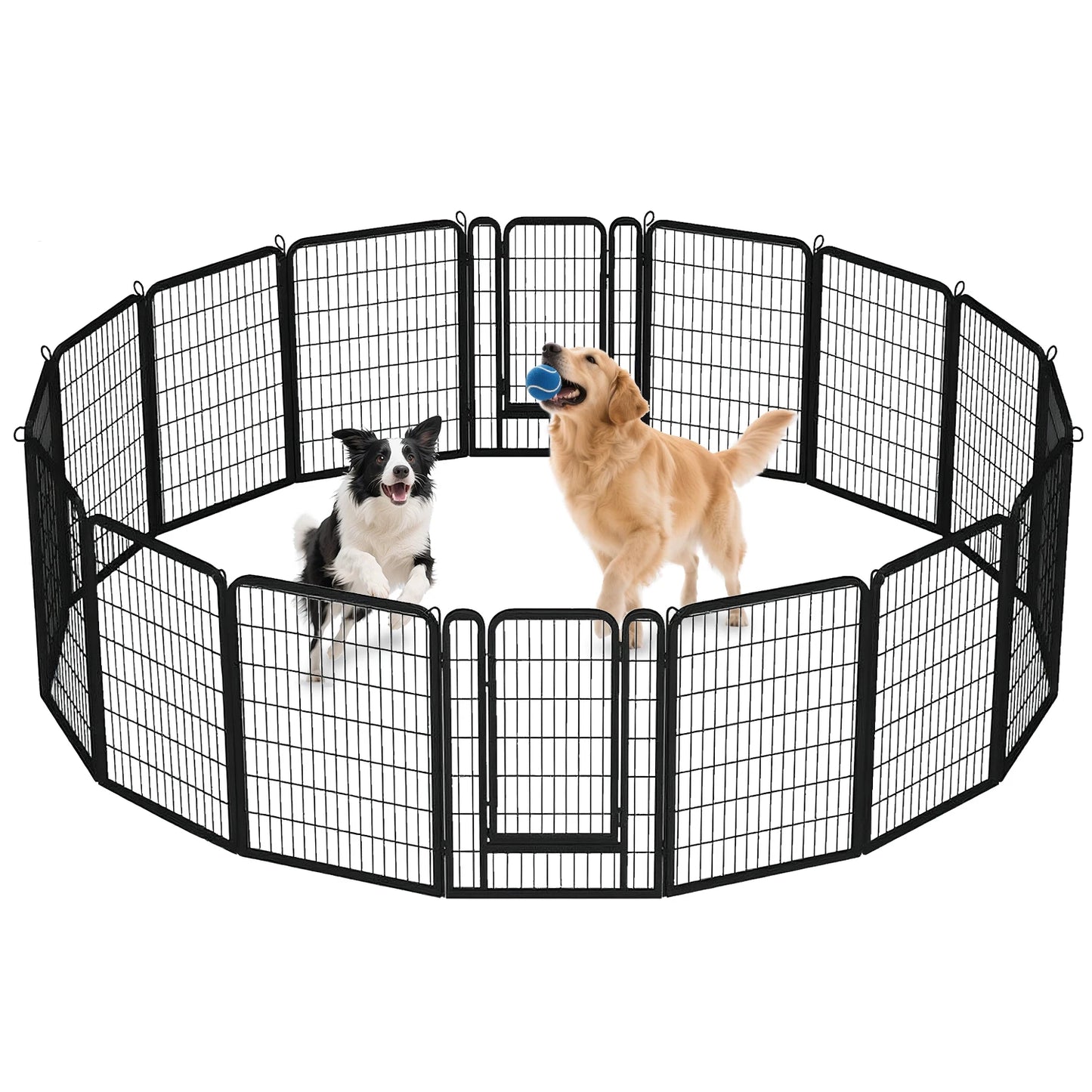 Dog Playpen With Door Foldable Metal Fence For Indoor Outdoor