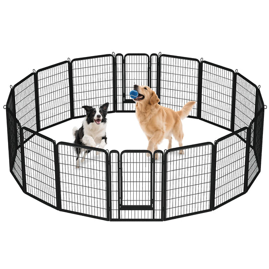Dog Playpen With Door Foldable Metal Fence For Indoor Outdoor
