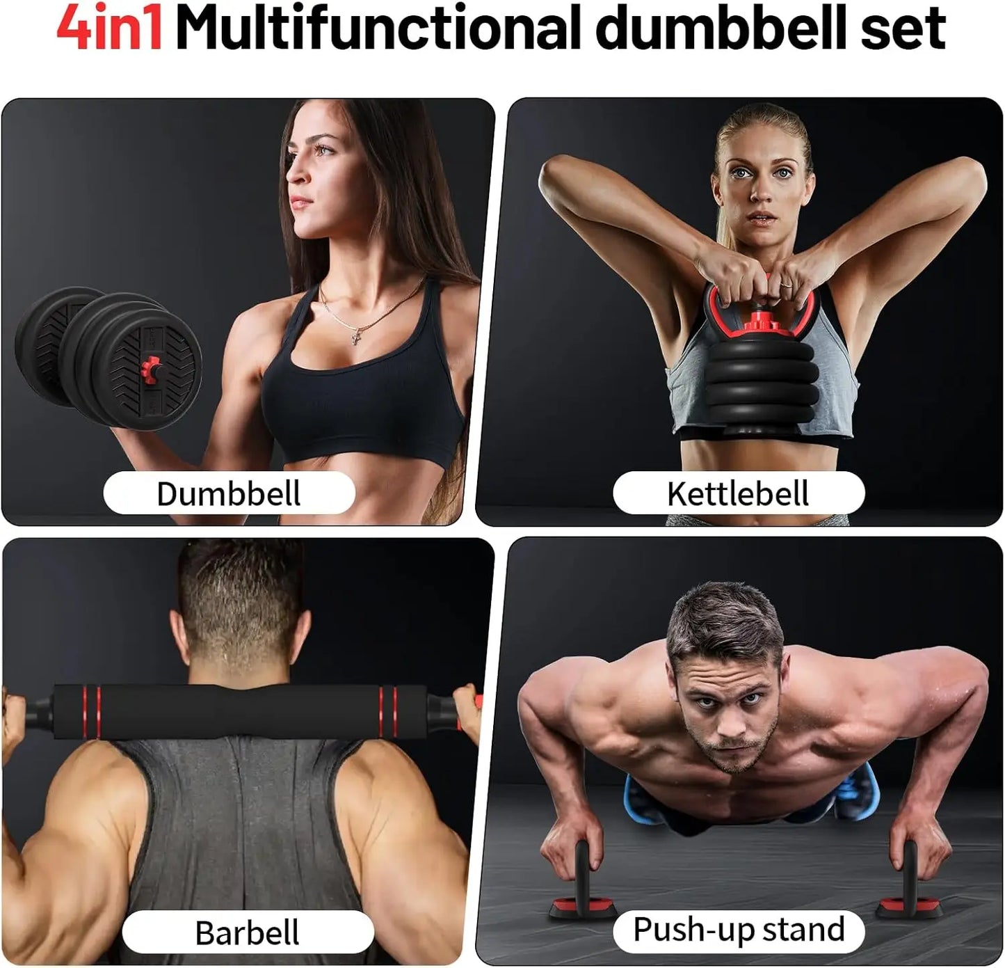 Adjustable Dumbbell Set 20-80lbs For Home Gym