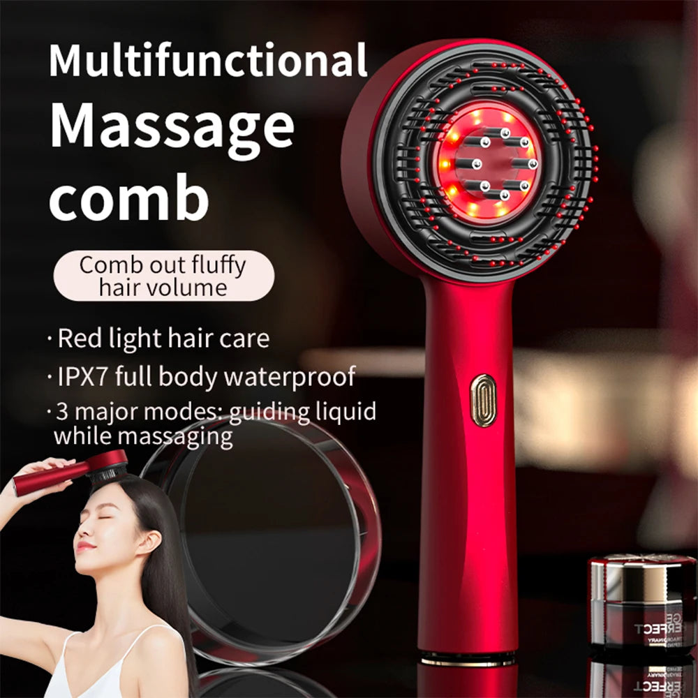 Foreverlily Electric Vibration Massage Comb Red Light Therapy Hair Growth
