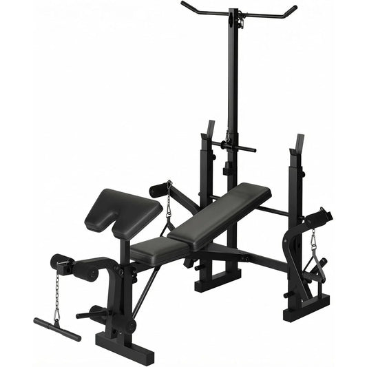 HiMISS 7 In 1 Strength Training Bench With Squat Rack