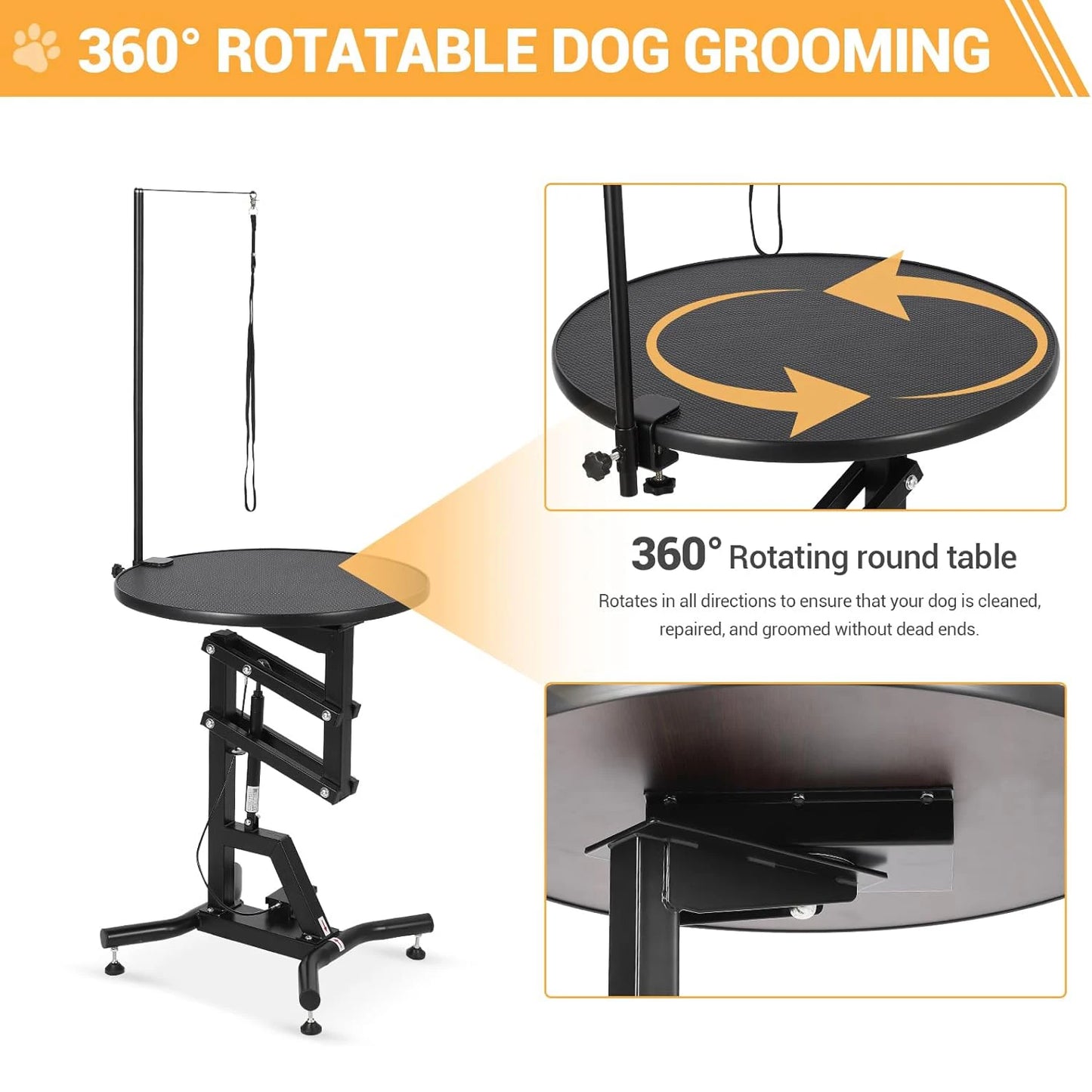 HiMISS 360 Rotating Hydraulic Dog Grooming Table for Small Dogs
