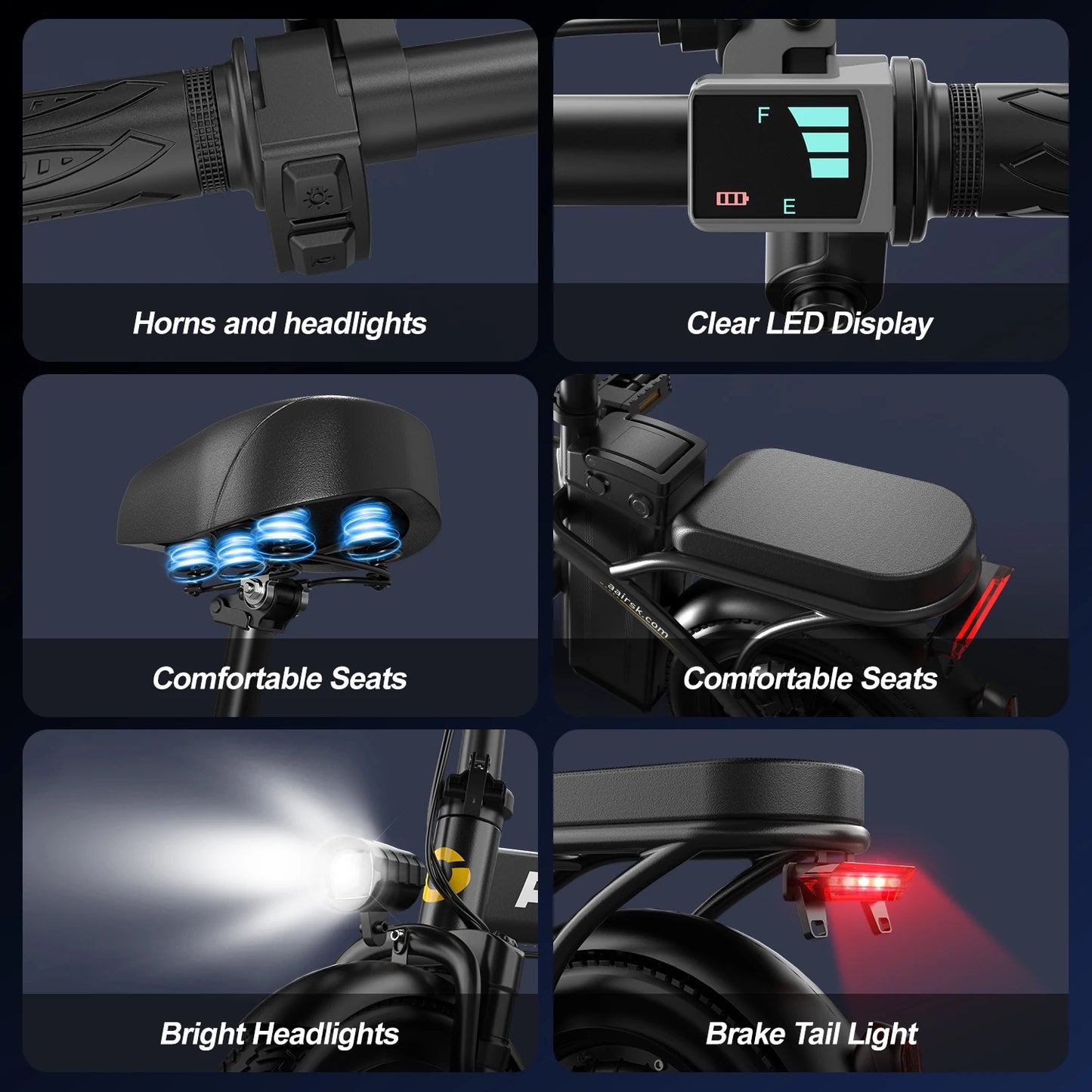 F6 Mini Foldable Electric Bike 750W Motor For City Commute