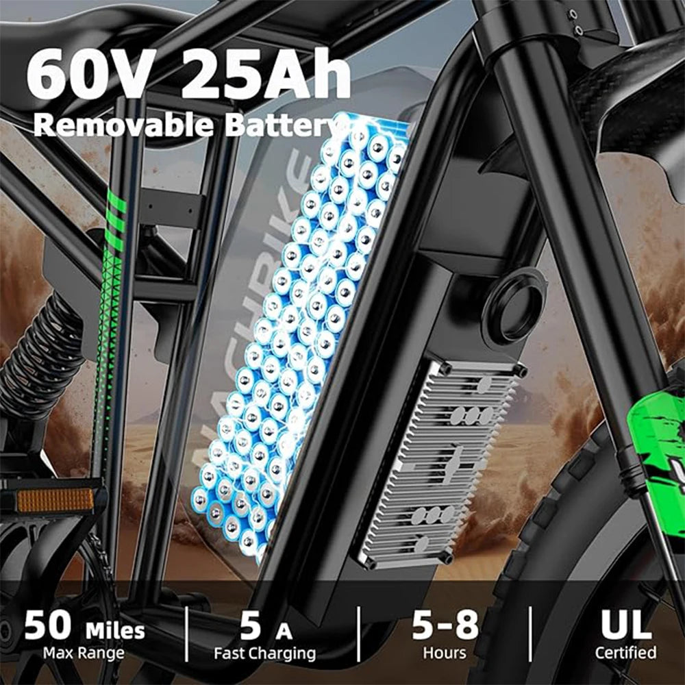 R3 6000W Electric Dirt Bike With 60V 25Ah Battery 50 Miles