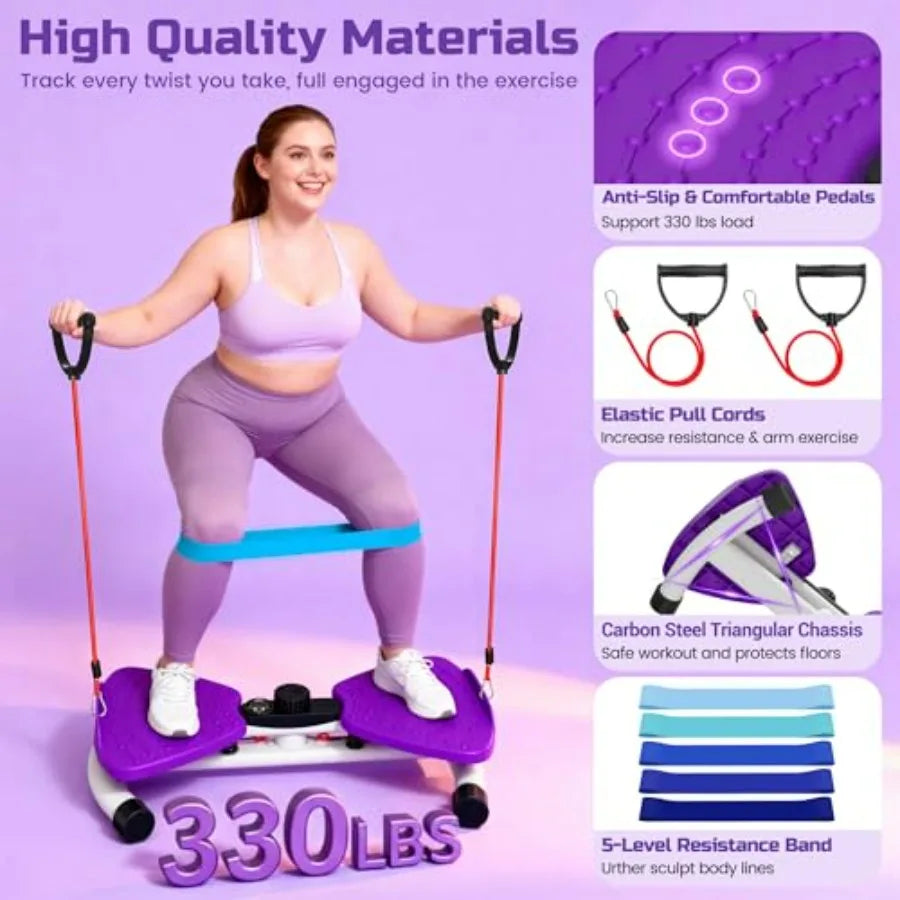 Waist Twister Machine With 5 Resistance Bands And LED Display