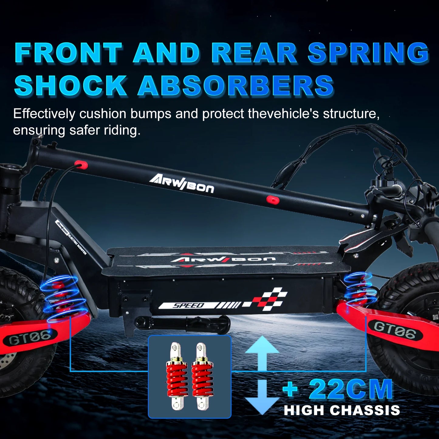 GT06 1200W Electric Scooter With Dual Suspension Off Road