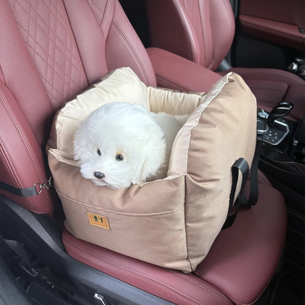 Dog Car Seat With Safety Belt All Season Travel Cushion