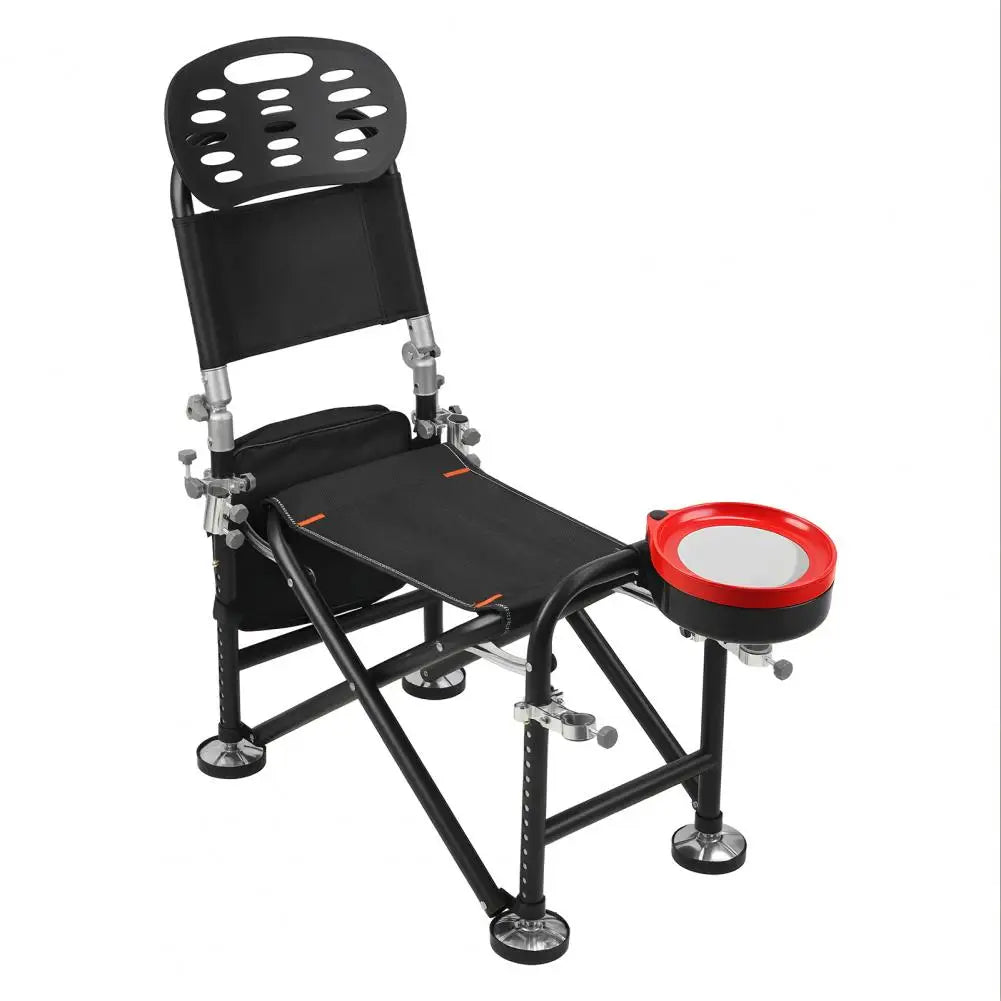 Foldable Fishing Chair With Backrest And Rod Holder Portable
