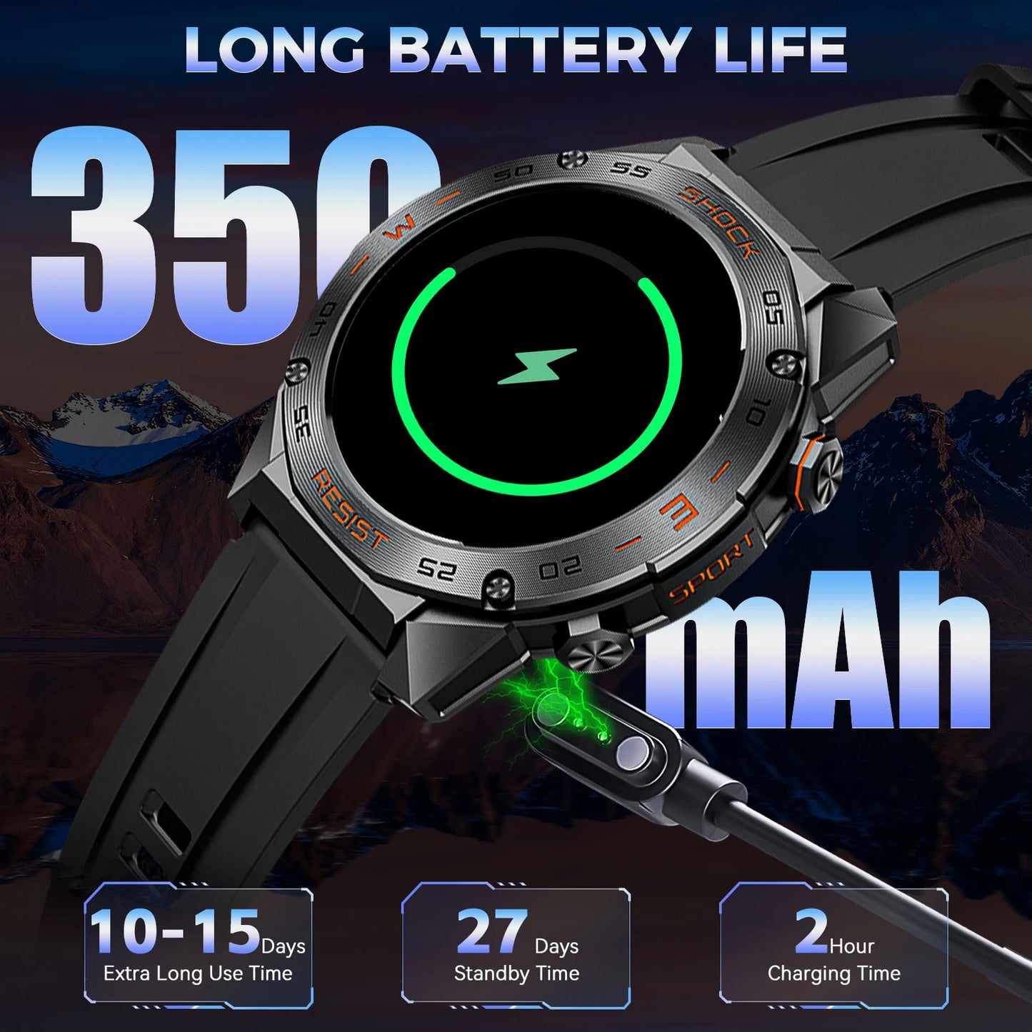 LaNikar Military Smart Watch For Men Fitness Tactical SpO2
