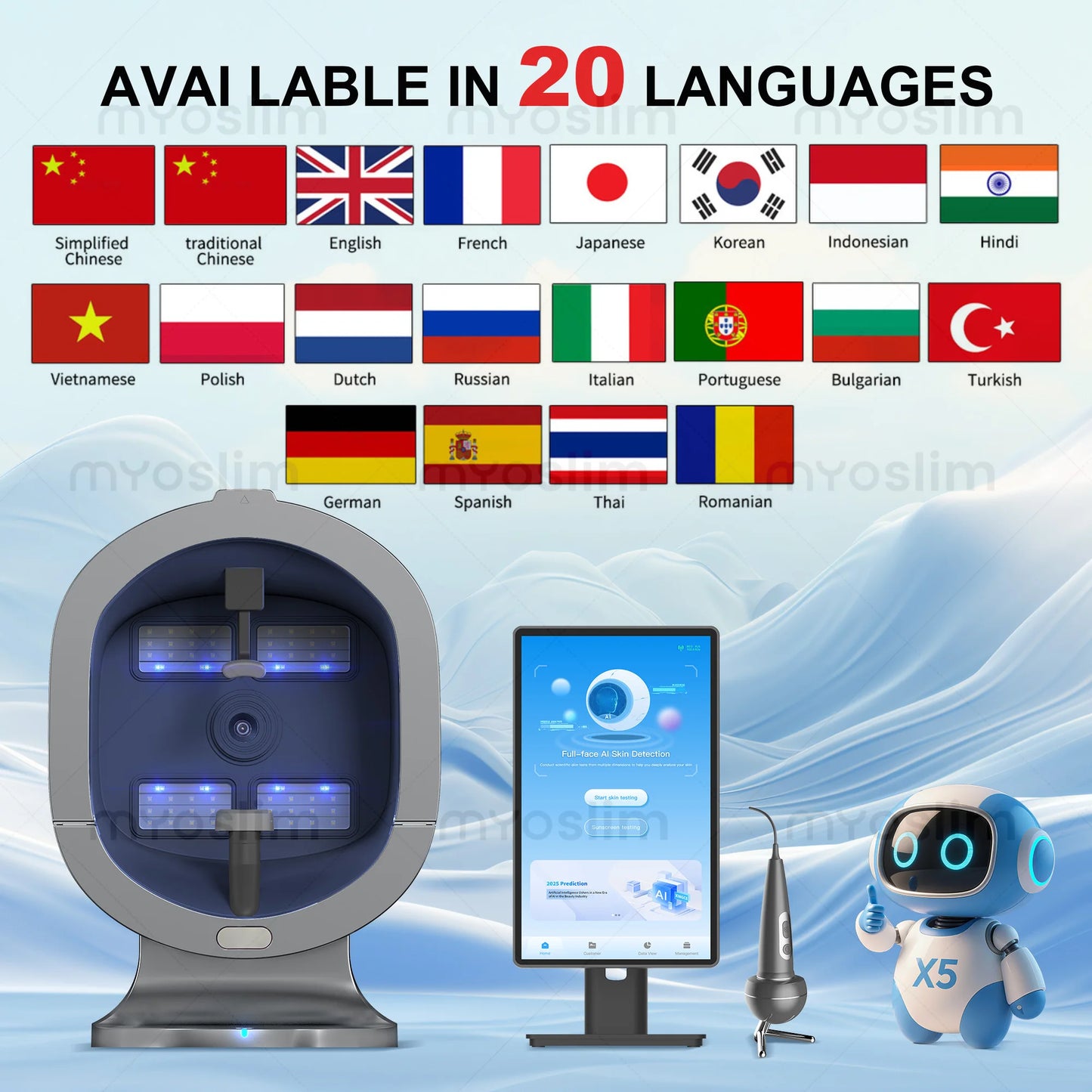 Myoslim AI Skin Analysis X5 Pro Facial Detector