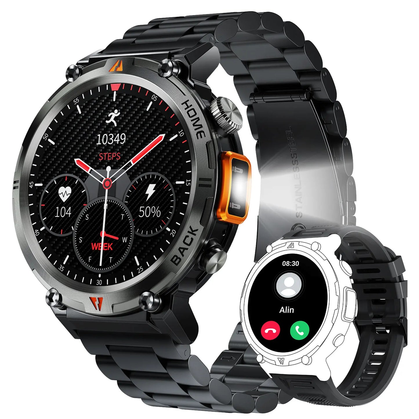 LaNikar KE3 Bluetooth Call Smart Watch For Men Full Touch Health Monitor