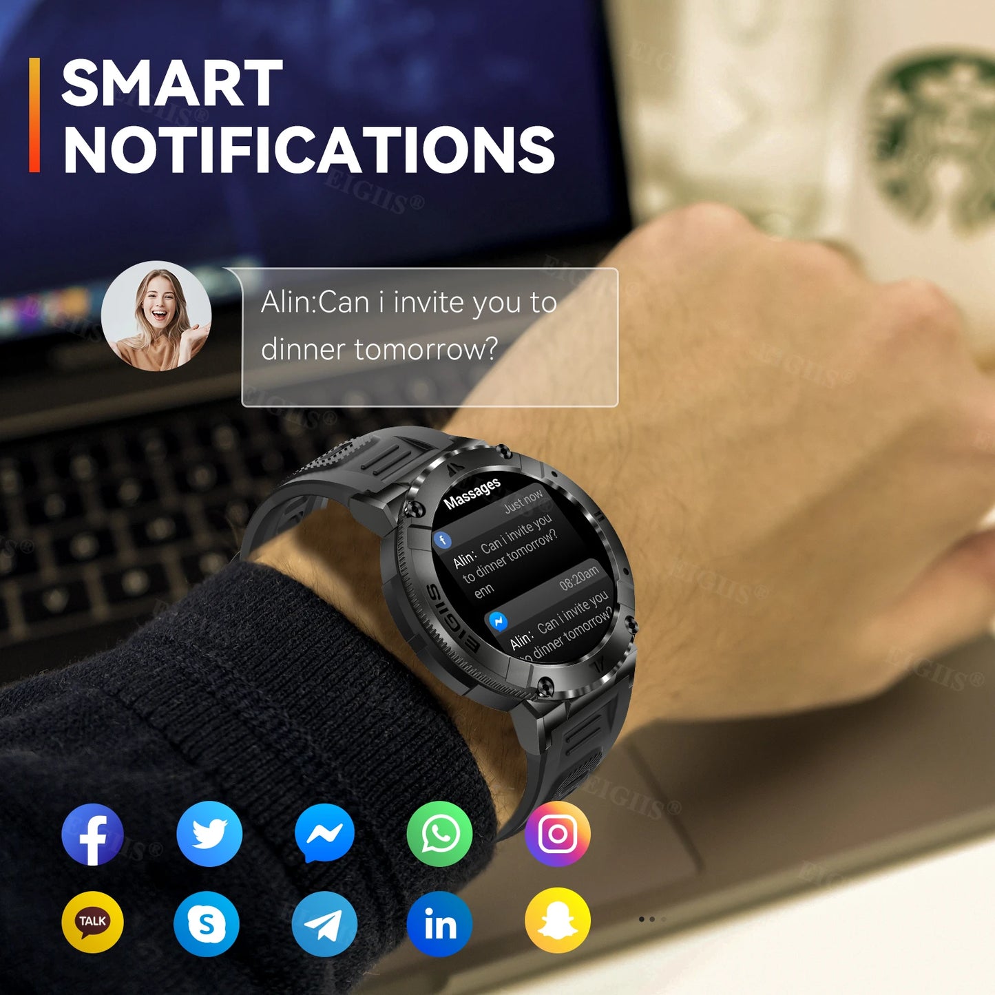 LaNikar Smartwatch TFT Display Bluetooth Calling Blood Pressure Monitor