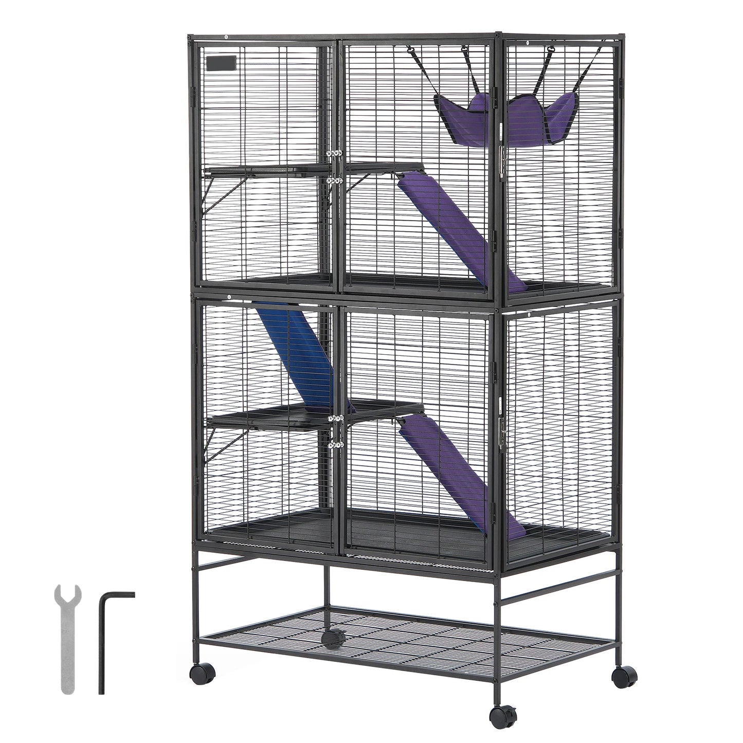 SucceBuy Rolling Metal Ferret Cage Quad Tier Habitat