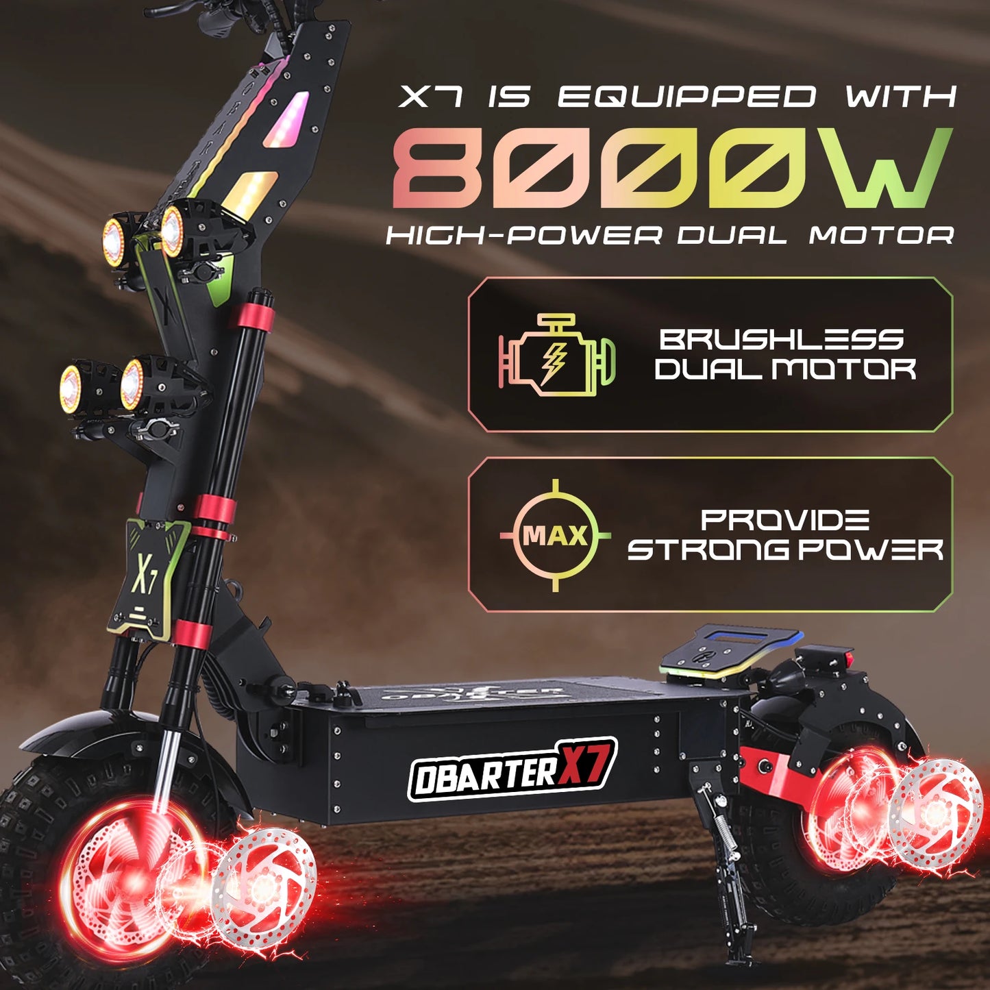 OBARTER X7 Electric Scooter 8000W Dual Motor 60V40AH