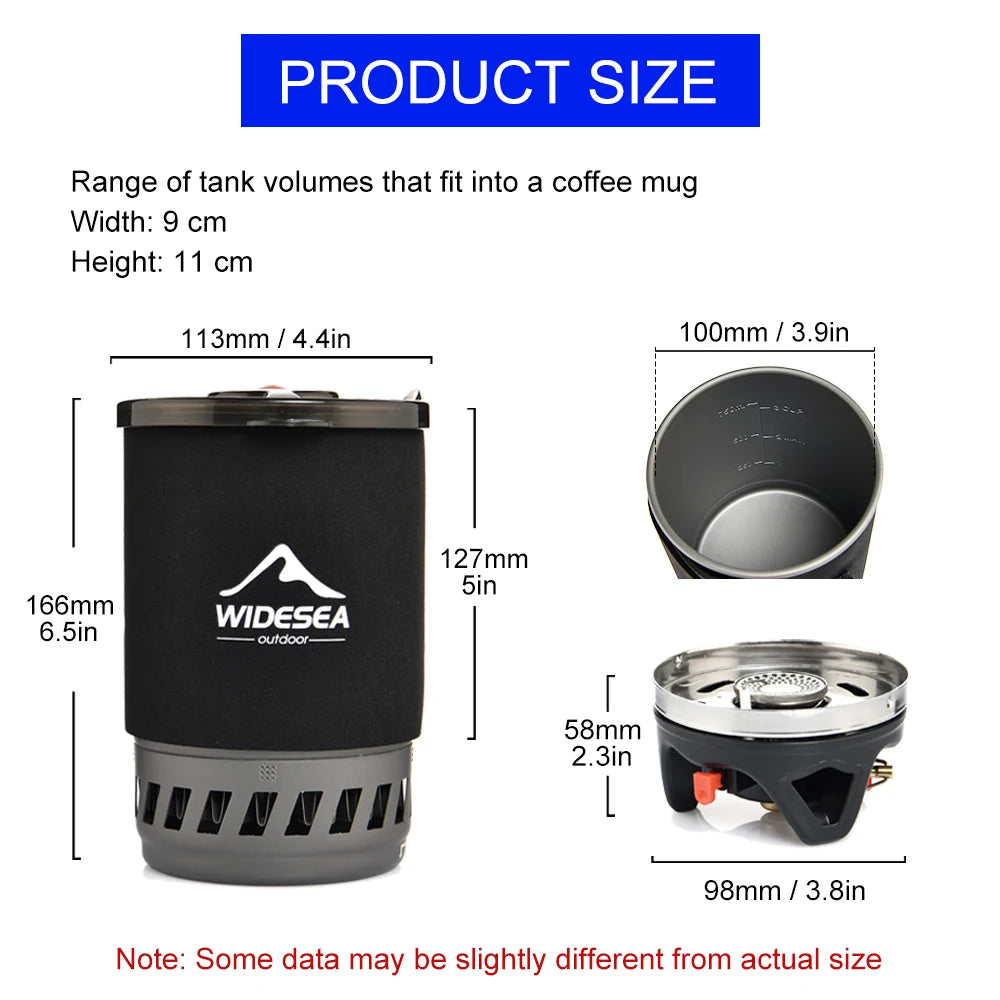 Widesea Camping Cooking System With Heat Exchanger Gas Stove