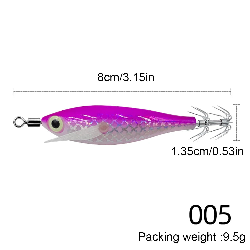 APWIKOGER Luminous Squid Jig Fishing Lure Set For Ocean Tackle